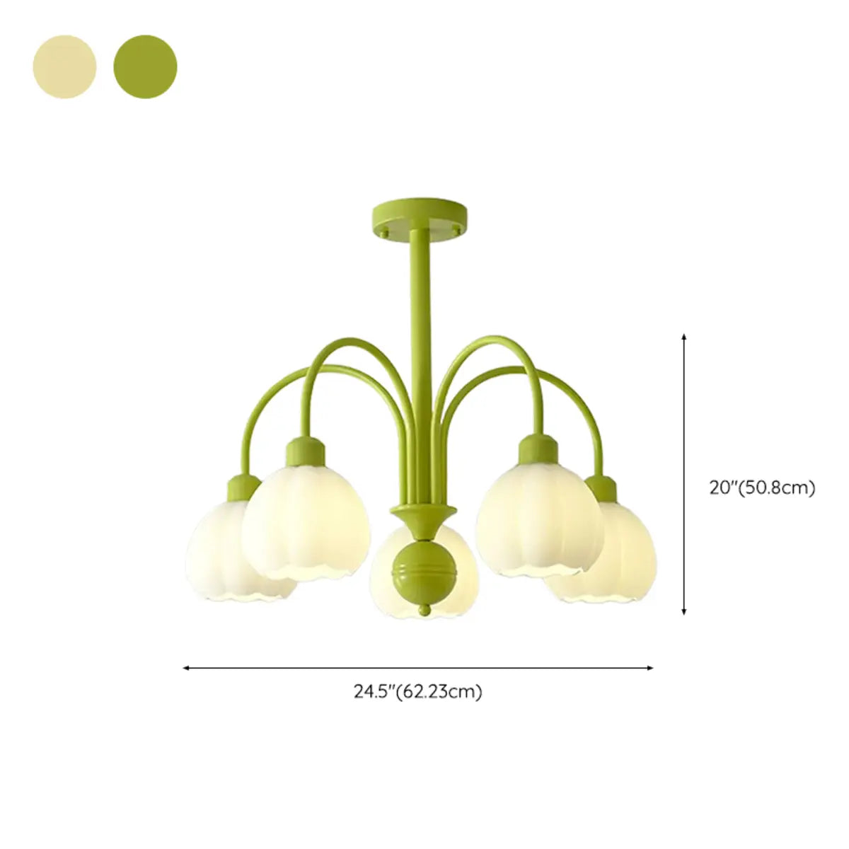 Bud Matcha Green Metal Down Living Room Chandelier Image - 23