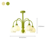 Bud Matcha Green Metal Down Living Room Chandelier Image - 23