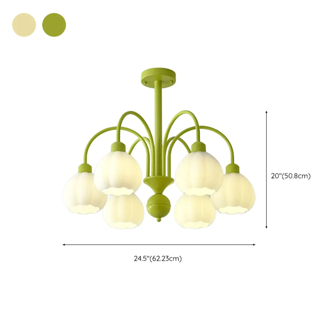 Bud Matcha Green Metal Down Living Room Chandelier Image - 24