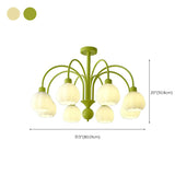 Bud Matcha Green Metal Down Living Room Chandelier Image - 25