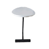 C-Shaped Metal Black Minimalist Pine Wood Side Table Image - 17