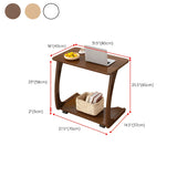 C-Shaped Walnut Brown Multipurpose Casters Side Table Image - 19