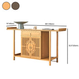 Cabinet Wood Brown Console Table with Drawers and Shelf Image - 19