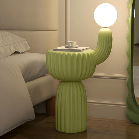 Cactus Multifunctional Green Side Table Floor Lamp Image - 1