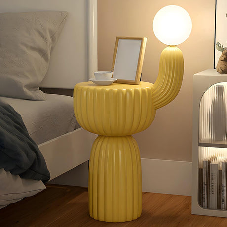 Cactus Multifunctional Green Side Table Floor Lamp Image - 2