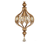 Cage Iron Gold Crystal Adjustable Height Foyer Chandelier Image - 3