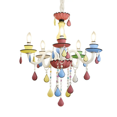 Candelabra Crystal Living Room Colorful Kids Chandelier Image - 2