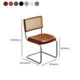 Cantilever Open Rattan Back Leather Seat Dining Chair #size