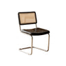 Cantilever Rattan Open Back Leather Dining Chair Brown Image - 13