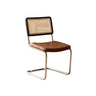 Cantilever Rattan Open Back Leather Dining Chair Brown Image - 17