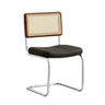 Cantilever Rattan Open Back Leather Dining Chair Brown Image - 2