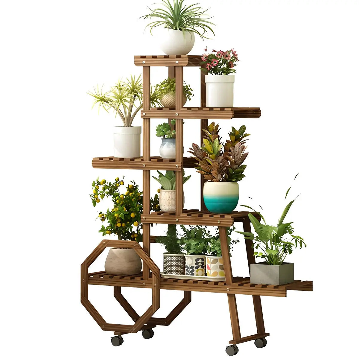 Car Shape Multi-Tier Wood Indoor Storage Plant Stand Image - 10