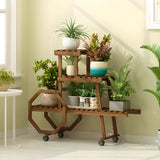 Car Shape Multi-Tier Wood Indoor Storage Plant Stand Image - 3