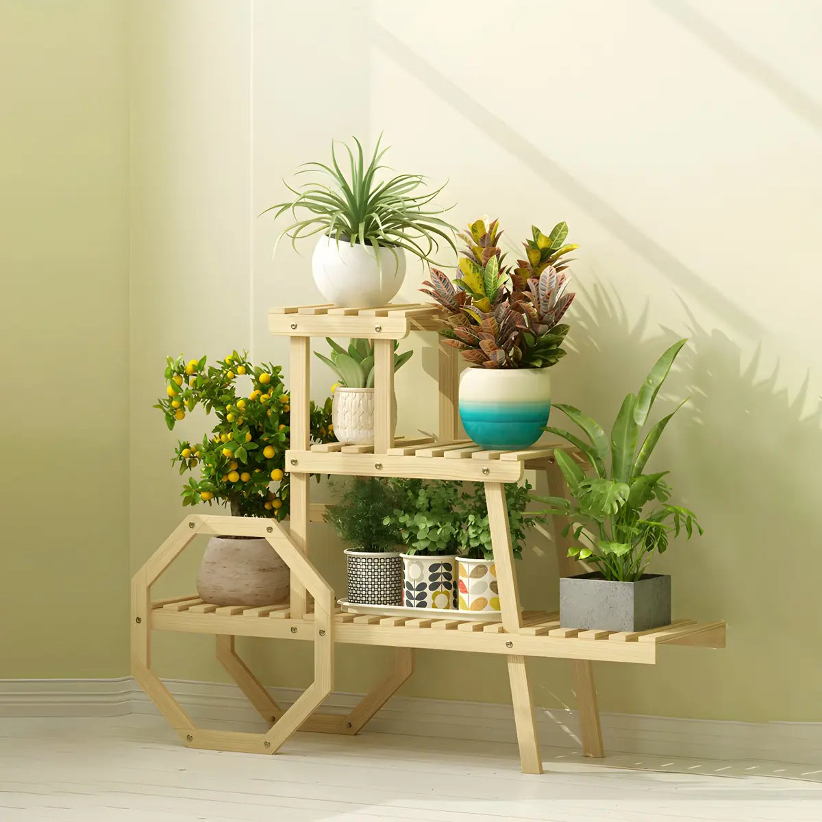 Car Shape Multi-Tier Wood Indoor Storage Plant Stand Image - 7