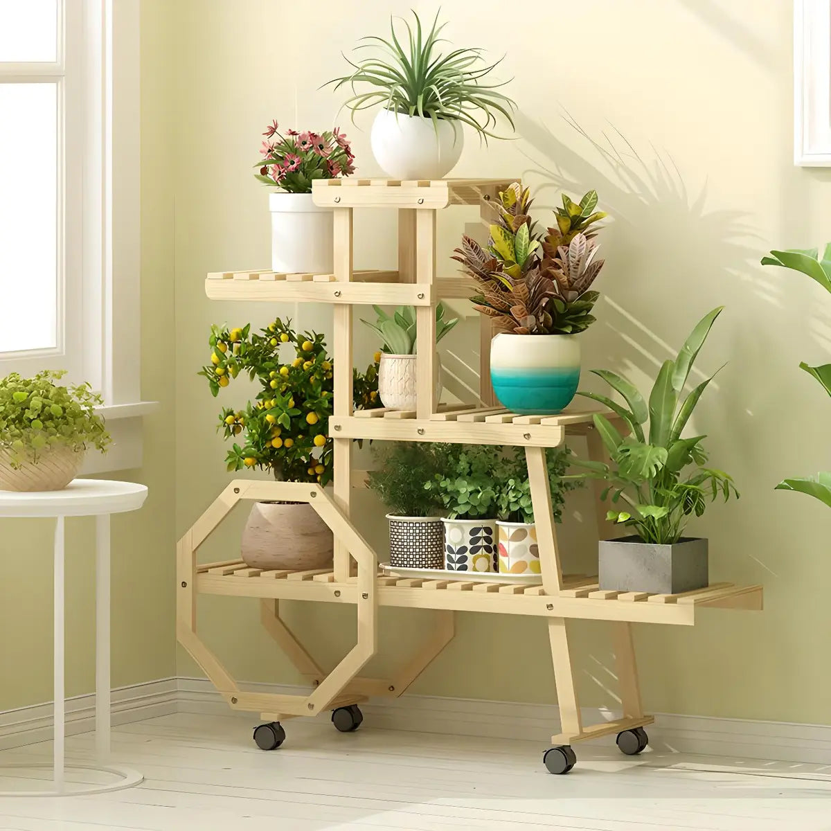 Car Shape Multi-Tier Wood Indoor Storage Plant Stand Image - 8