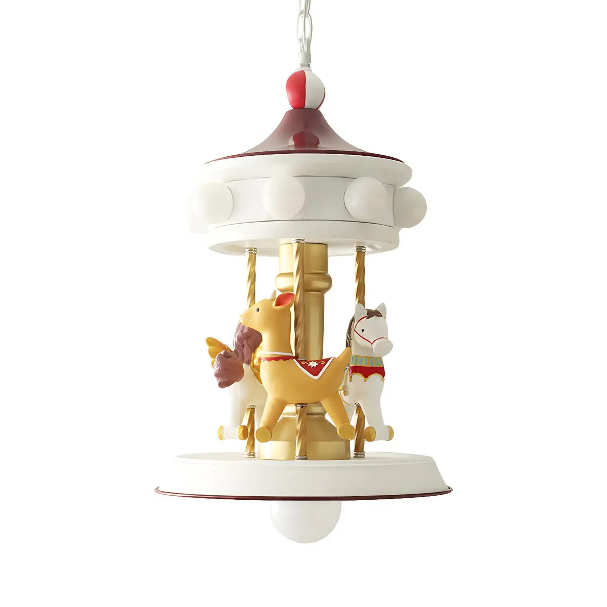 Carousel Animal Metal Kids Room 9-Light Small Chandelier Image - 3