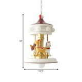 Carousel Animal Metal Kids Room 9-Light Small Chandelier #size