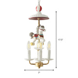 Carousel Candle Metal Kids Room White 4-Light Chandelier #size