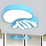 Cartoon Blue Jellyfish LED Flush Mount Ceiling Light Image - 1