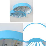 Cartoon Blue Jellyfish LED Flush Mount Ceiling Light Image - 6