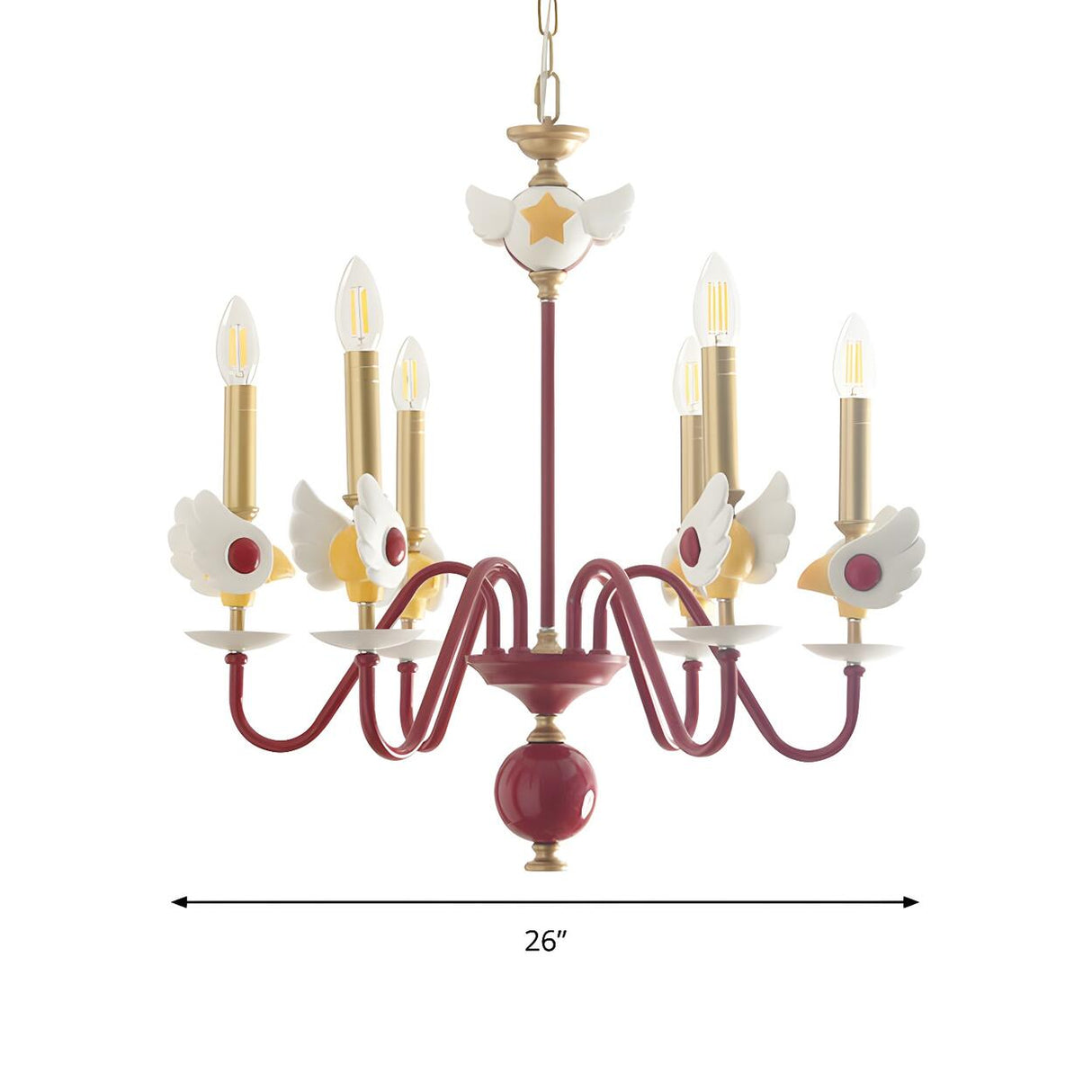 Cartoon Cardcaptor Sakura Kids Room Red Candle Chandelier 