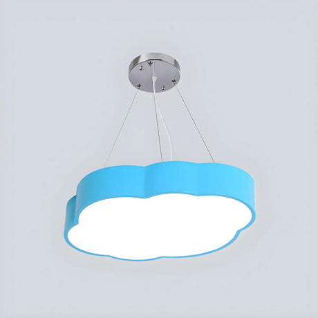 Cartoon Cloud Acrylic Kids Room Blue LED Chandelier Image - 1