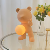 Cartoon Cute Bear Globe Glass Shade Decor Table Lamp Image - 11