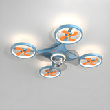 Cartoon Kids Room Drone LED Ceiling Fan with Light Image - 6