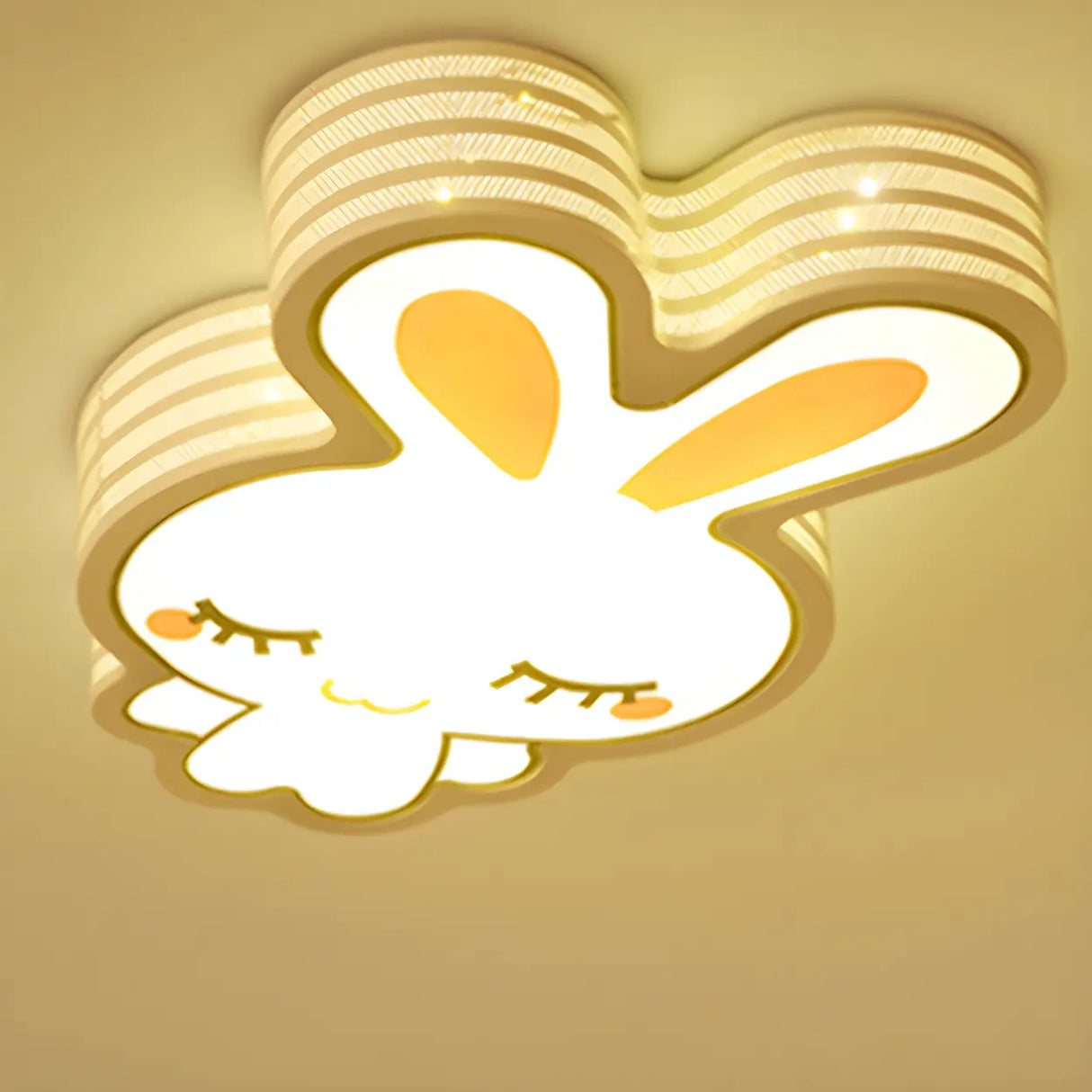 Cartoon Lovely Rabbit Dimmable LED Flush Mount Light Image - 2