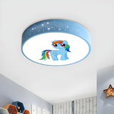 Cartoon My Little Pony Pink Drum LED Flush Mount Light Image - 15