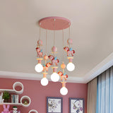 Cartoon Resin Pink Unicorn Children Room Pendant Light Image - 2