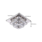 Cascading Square Crystal Semi-Flush Mount Ceiling Light Image - 12