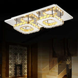 Cascading Square Crystal Semi-Flush Mount Ceiling Light Image - 4