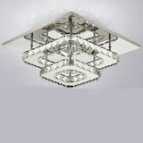 Cascading Square Crystal Semi-Flush Mount Ceiling Light Image - 6