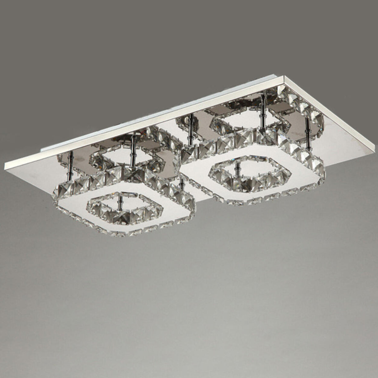 Cascading Square Crystal Semi-Flush Mount Ceiling Light Image - 7