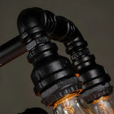 Cast Iron Pipe Black 4-Tier Edison Bulb Chandelier Image - 4