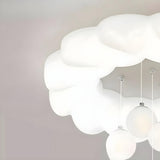 Casual Bedroom White Cloud LED Semi-Flush Mount Light Image - 9