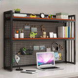 Casual Desktop Adjustable 3 Tiers Storage Bookshelf Image - 10