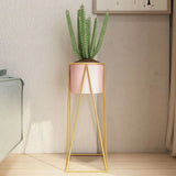 Casual Gold Metal Nesting Ground Side Table Plant Stand Image - 11