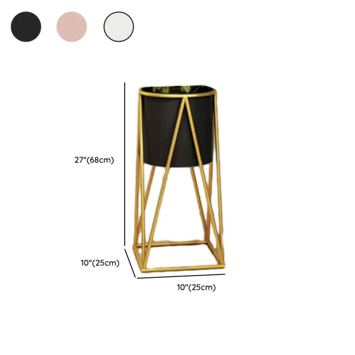 Casual Gold Metal Nesting Ground Side Table Plant Stand 