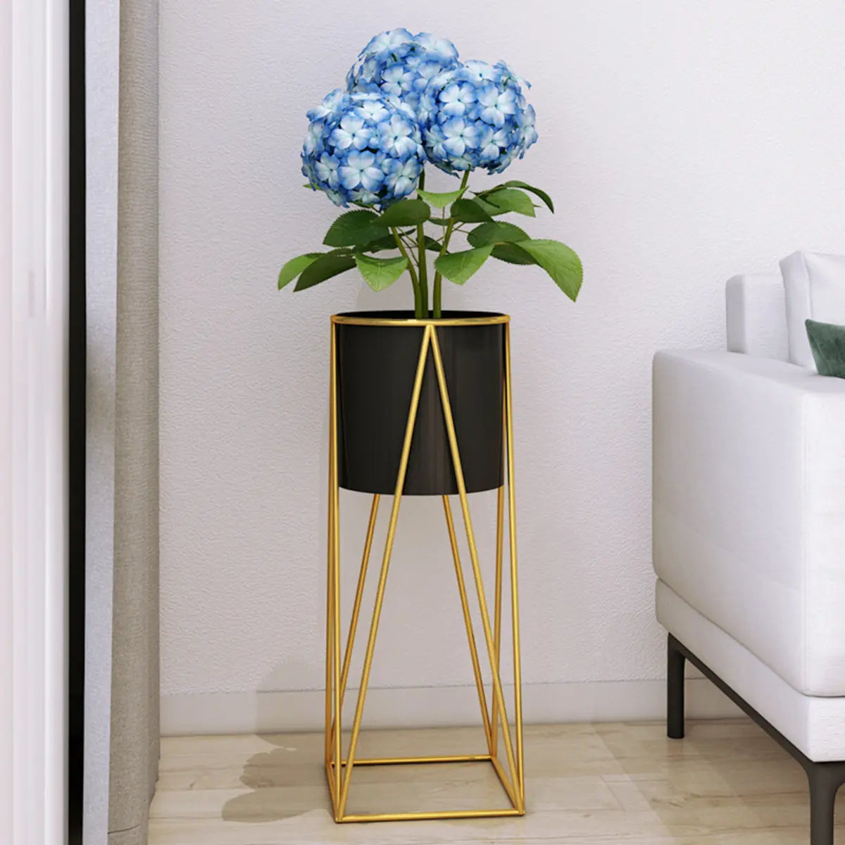 Casual Gold Metal Nesting Ground Side Table Plant Stand Image - 3