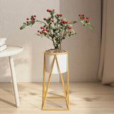 Casual Gold Metal Nesting Ground Side Table Plant Stand Image - 5