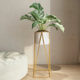 Casual Gold Metal Nesting Ground Side Table Plant Stand Image - 7