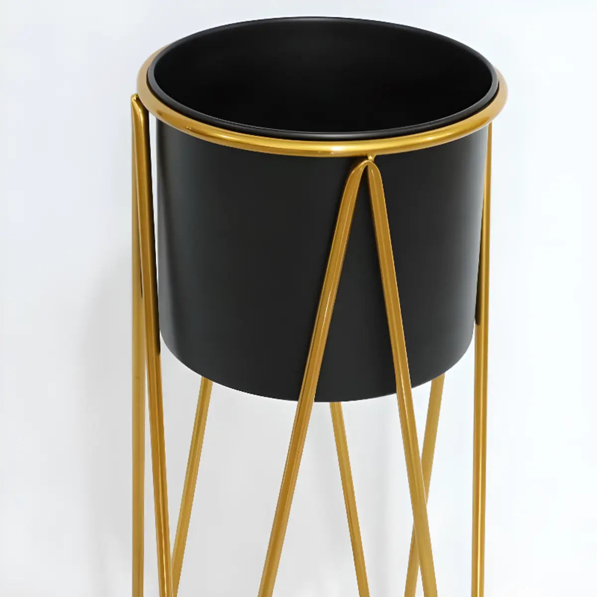 Casual Gold Metal Nesting Ground Side Table Plant Stand Image - 8