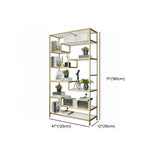 Casual Golden Alloy Rectangular Multi-shelf Bookshelf Image - 10