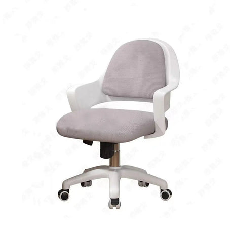 Casual Grey Swivel Upholstered Office Chair with Arms Image - 1