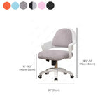 Casual Grey Swivel Upholstered Office Chair with Arms #size