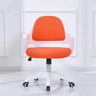 Casual Grey Swivel Upholstered Office Chair with Arms Image - 2