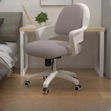 Casual Grey Swivel Upholstered Office Chair with Arms Image - 6