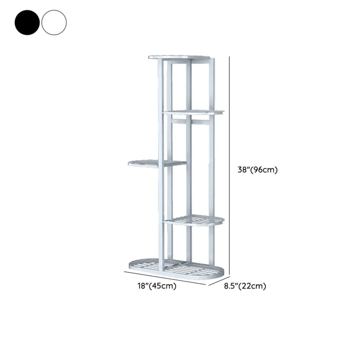 Casual Multi-Level Oval Metal Indoor Plant Stand White Image - 18